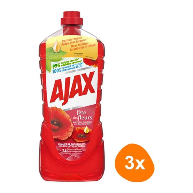Ajax - Allzweckreiniger Rote Blumen - 3x 1,25ltr