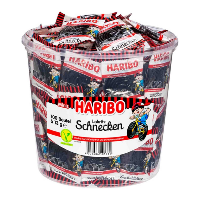 Haribo - Lakritz Schnecken - 100 Minibeutel 