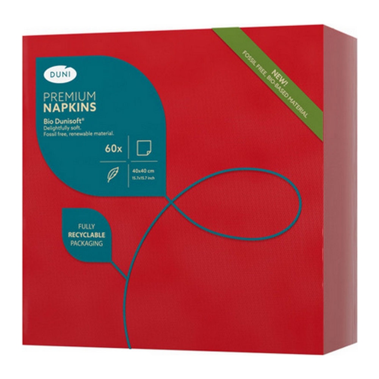 Duni - Bio Dunisoft Servietten Rot 40x40 cm - 60Stk