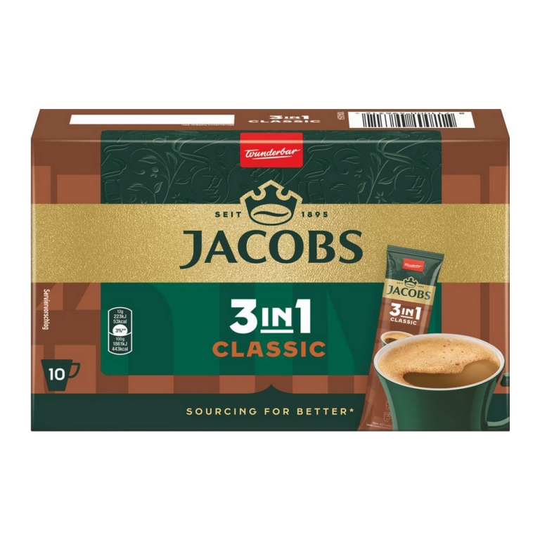 Jacobs - Classic 3in1 Sticks Löslicher Kaffee - 10 sticks