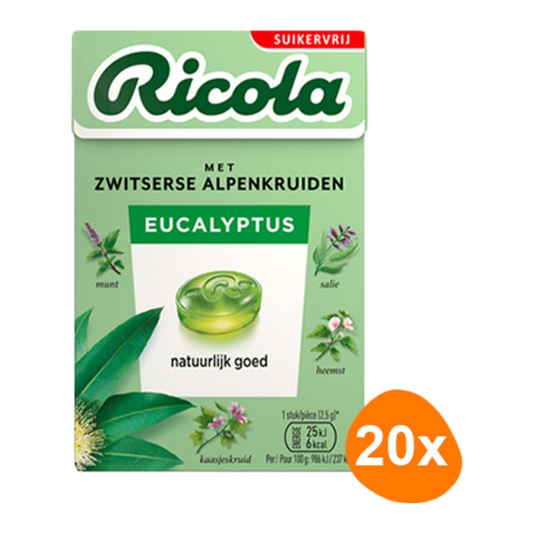 Ricola - Eukalyptus Ohne Zucker - 20x 50g