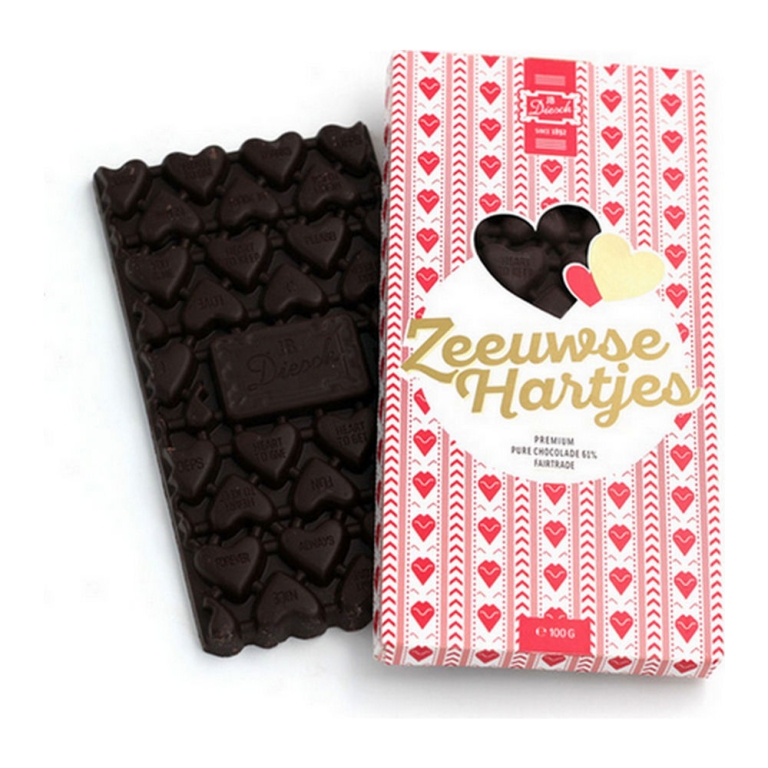 JB Diesch – Zeeland-Herzen-Riegel Zartbitter 72 % – 12 x 100 Gramm