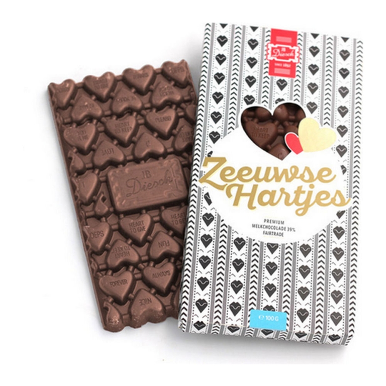 JB Diesch – Zeeland-Herzen-Riegel Milch 39 % – 12 x 100 Gramm