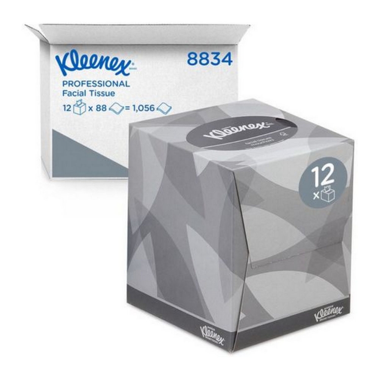 Kleenex - 8834 Facial Tissue 2-lgs Kubus Wit - 12x 88 stuks