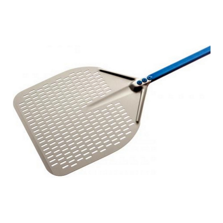 Gi.Metal - Aluminium durchlöcherte rechteckige Pizza Schaufel (A-32RF) - 33x33 cm