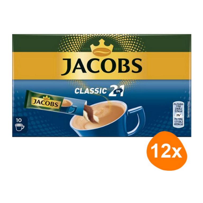 Jacobs - Classic 2in1 Sticks Löslicher Kaffee - 12x 10 sticks