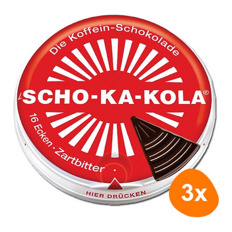 Scho-Ka-Kola - Energie Schokolade Zartbitter - 3x 100g