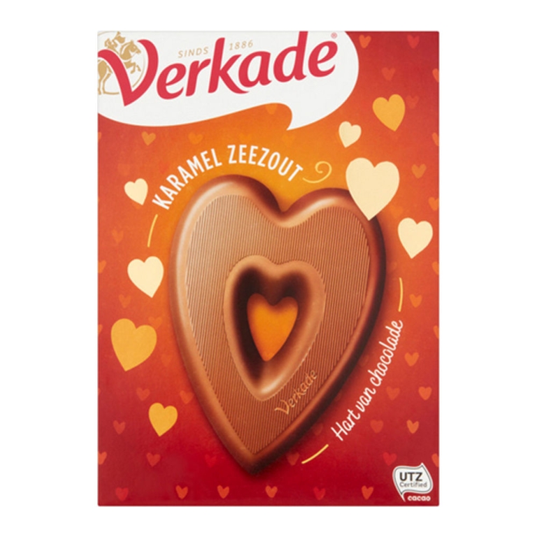 Verkade - Herz von Schokolade Karamell Meersalz - 135g