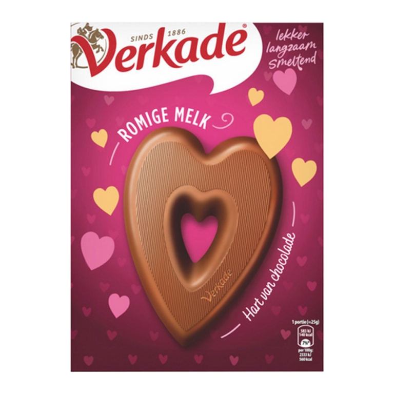 Verkade - Herz von Schokolade Milch - 135g