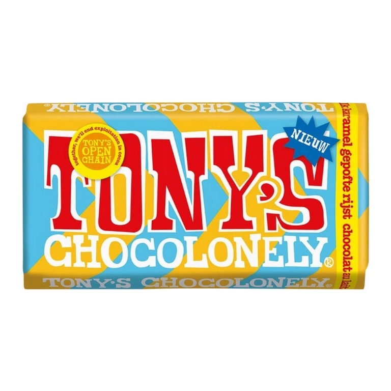 Tony's Chocolonely - Reep Milch Karamell Gepofte Rijst - 15x 180g