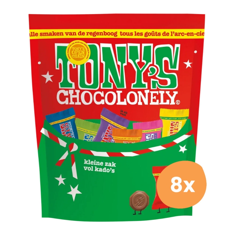Tony's Chocolonely - Weihnachtsbeutel Mix - 8x 126g
