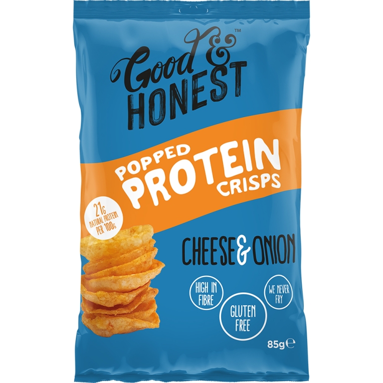 Good & Honest - Protein Crisps Cheese & Onion - 8 x 85 Gramm