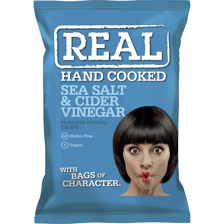Real Crisps - Sea Salt & Cider Vinegar - 10 x 150 Gramm