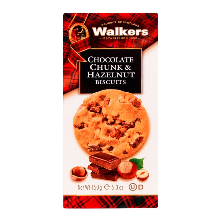 Walkers - Walker's Choc Chunk & Hazelnut Biscuits - 12 x 150 Gramm