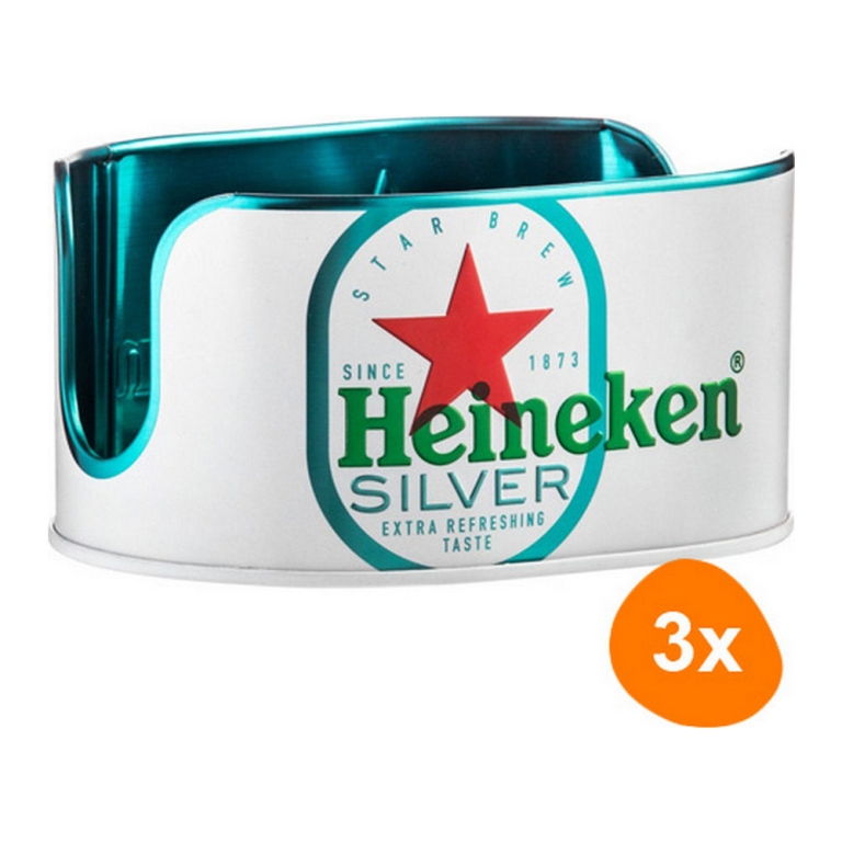 Heineken - Bierdeckel Halter Silver - 3 Stück