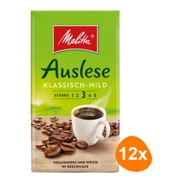 Melitta - Auslese Klassisch-Mild Gemahlener Kaffee - 12x 500g
