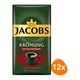 Jacobs - Krönung Entkoffeiniert Gemahlener Kaffee - 12x 500g