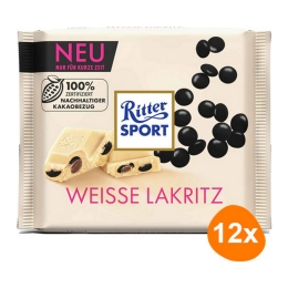 Ritter Sport - Lakritz Weiße Schokolade - 12x 100g