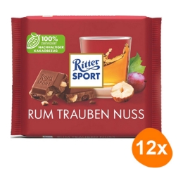 Ritter Sport - Rum Trauben Nuss - 12x 100g