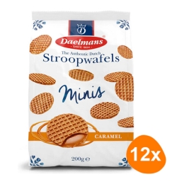 Daelmans - Mini Karamell Stroopwafels im Beutel - 12x 200g
