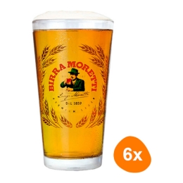 Birra Moretti - Bierglas "Vaasje" 250ml - 6 Stück