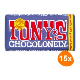 Tony's Chocolonely - Dunkle Vollmilchschokolade Brezel Toffee - 15x 180g