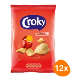 Croky - Naturel Gesalzen Chips - 12x 100g