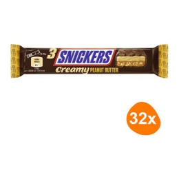 Snickers - Schokoladenriegel Creamy Peanut Butter (Trio) - 32 Riegel