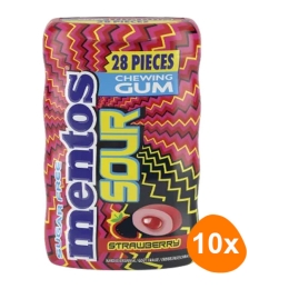 Mentos - Sour Gum Strawberry Zuckerfrei - 10x 28er