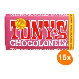 Tony's Chocolonely - Vollmilchschokolade Karamell Keks - 15x 180g