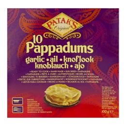 Patak's - Pappadum Knoblauch (Fertig zur Zurbereitung) - 100g