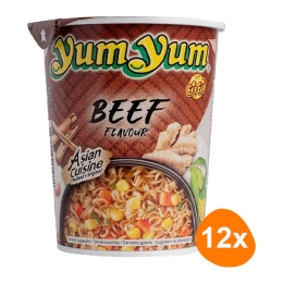 Yum Yum - Instant Nudeln Rindfleisch - 12 Becher