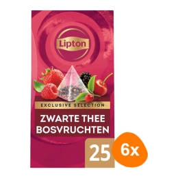 Lipton - Exclusive Selection Schwarzer Tee Waldfrüchte - 6x 25 Teebeutel