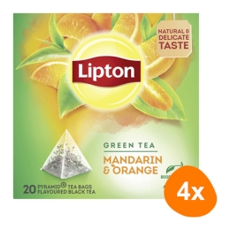 Lipton - Grüner Tee Mandarin & Orange - 4x 20 Teebeutel