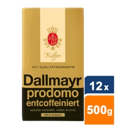 Dallmayr - Prodomo entcoffeiniert Gemahlener Kaffee - 12x 500g