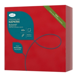 Duni - Bio Dunisoft Servietten Rot 40x40 cm - 60Stk