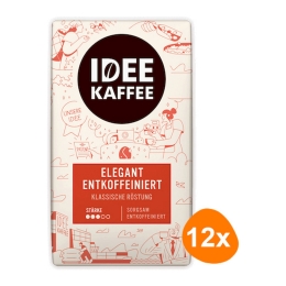 Idee Kaffee - Entkoffeiniert Gemahlener Kaffee - 12x 500g