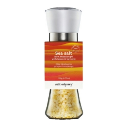 Salt Odyssey –  Meersalz aus Messolonghi Mit Zitrone & Kurkuma (Mühle) – 190g