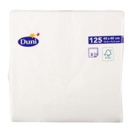Duni - dunisoft Servietten Weiß 40x40 - 125 Stück
