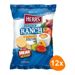 Herr's - Creamy Ranch & Habanero Kartoffel Rippenchips - 12x 170g