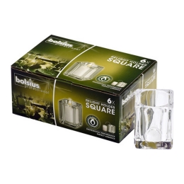 Bolsius – Relight-Halter Square – Transparent – 6 Stück
