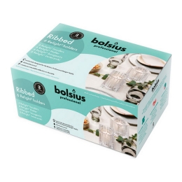 Bolsius – Professional Relight Halter Ribbed Transparent – 6 Stück