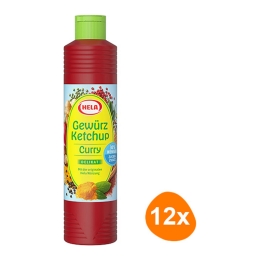 Hela - Gewürz Ketchup Curry Delikat light (30% weniger Zucker) - 12x 800ml
