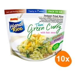 Mama Handi Rice - Gebackenem Instant-Reis grünes Curry mit Fischfleisch - 10 Beutel