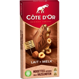 Cote d'Or – Block Milch mit ganzen Nüssen – 9 x 180 Gramm
