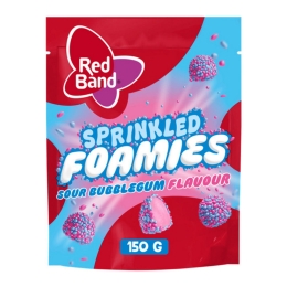 Red Band - Sprinkled Foamies Sour Bubblegum - 10x 150g