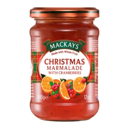 Mackays - Kerst Marmalade Cranberries Glas - 6 x 340 Gramm