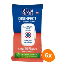 Blue Wonder - Hygienische Tücher - 6x 72 Tücher