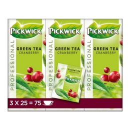 Pickwick - Professional Green Tea Cranberry - 3x 25 Teebeutel