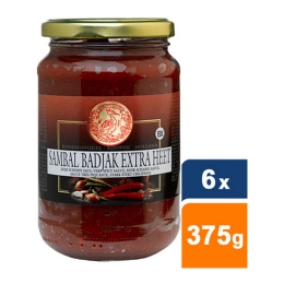 Koningsvogel - Chilipaste/Sambal Badjak Extra Scharf - 6x 375g 